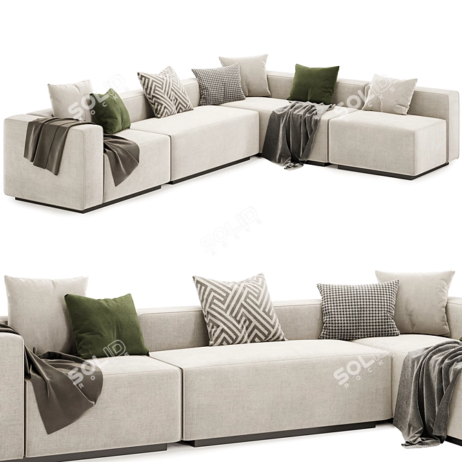 Bludot Cleon Sectional Sofa White 3D model image 2