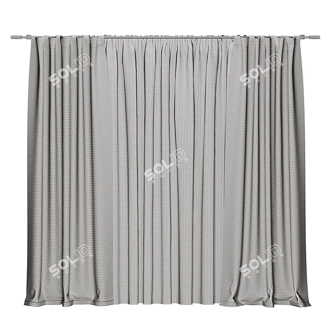 Customizable Fabric Window Curtains 3D model image 2