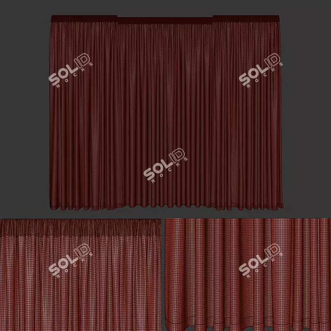 Curtains & Tulle Fabric Collection 3D model image 6