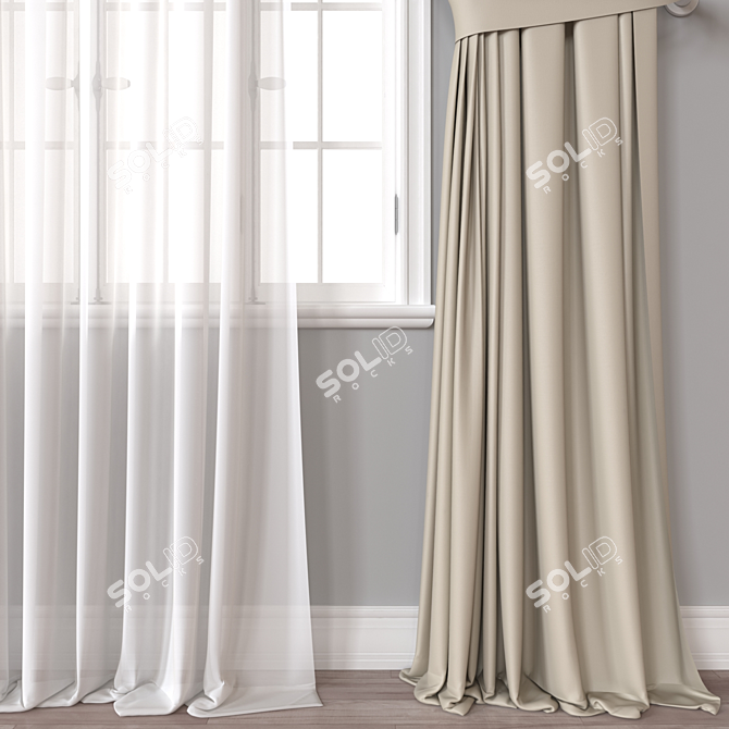 Window Curtain 3D Model 3D model image 2