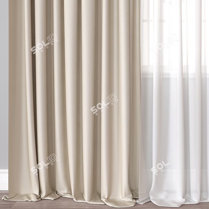 Window Curtain 3D Model 3D model image 3