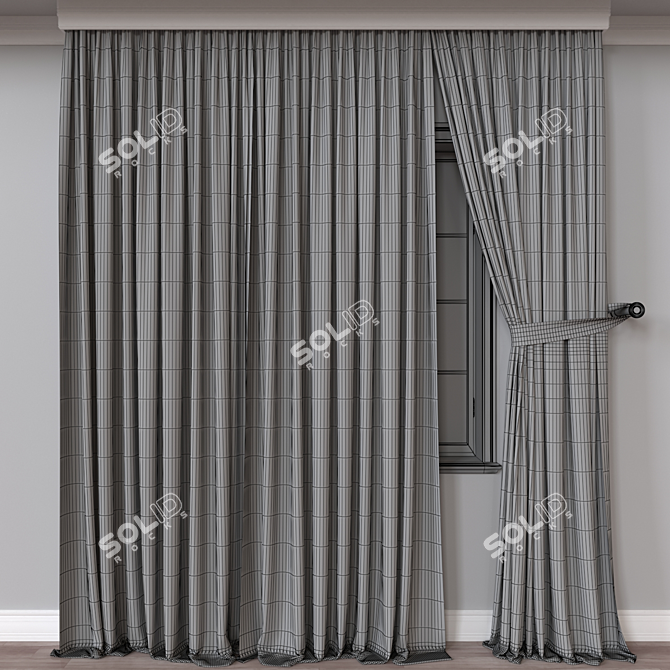 Window Curtain 3D Model 3D model image 4