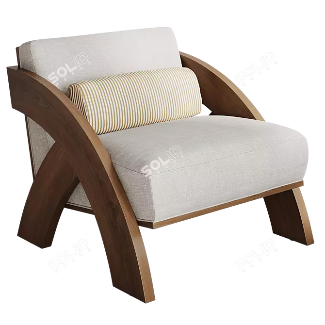 Sculptural Arc Lounge Chair 3D model image 1