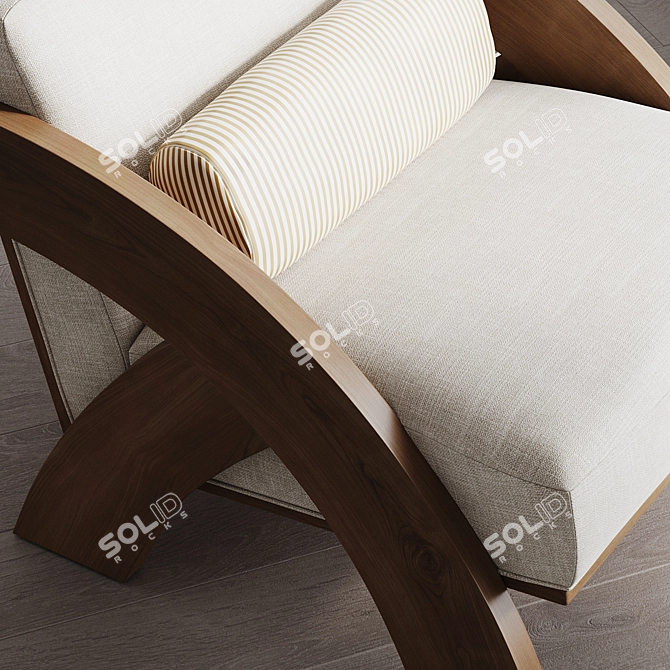 Sculptural Arc Lounge Chair 3D model image 3