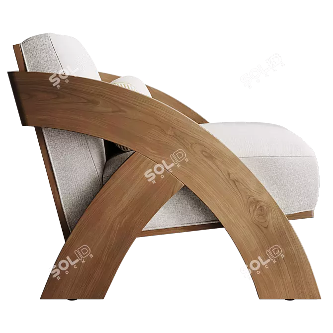 Sculptural Arc Lounge Chair 3D model image 5