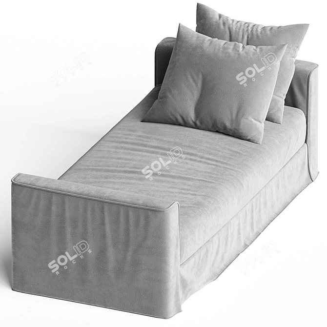 Elegant Meridiani Law Dormeuse Bed 3D model image 5