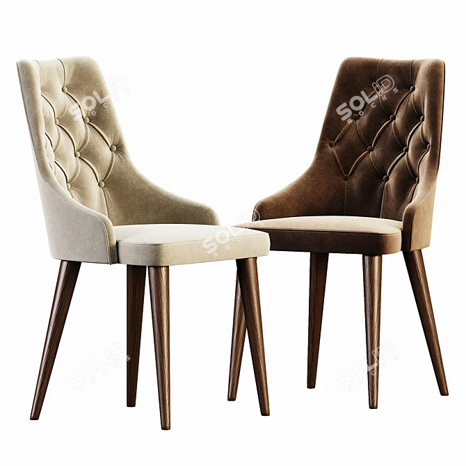 Elegant Wooden Chair 2015 Model 3D model image 1