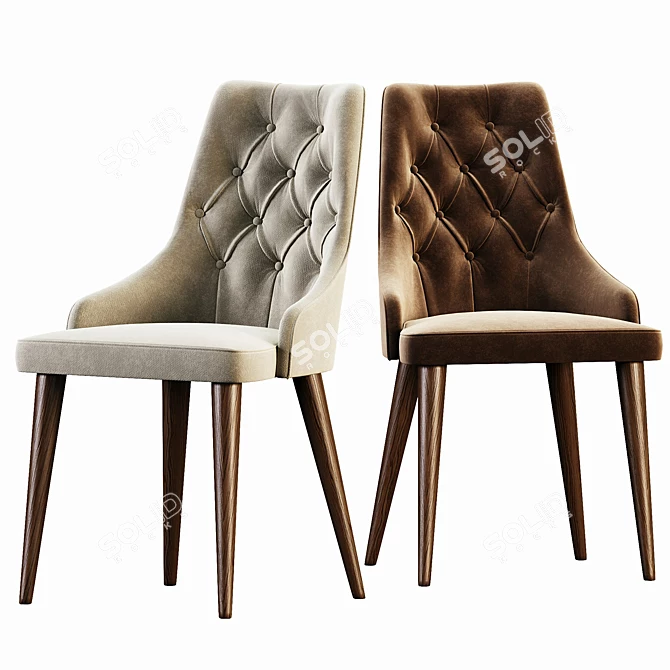 Elegant Wooden Chair 2015 Model 3D model image 2