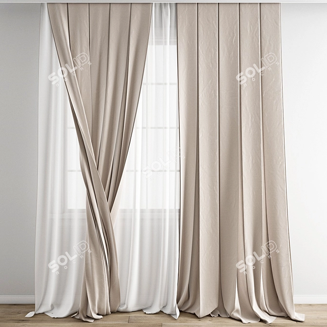 Polygonal Curtain Model Set 3D model image 1