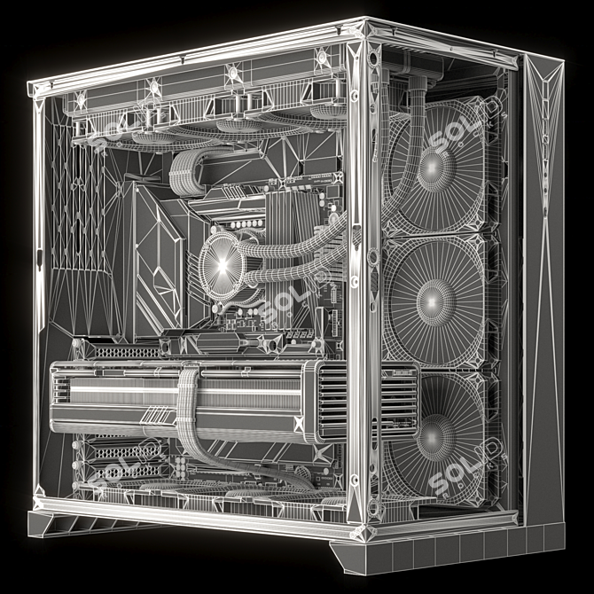 Powerhouse Gaming PC, V-Ray 3D Model 3D model image 7