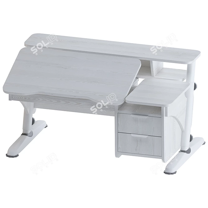 Ergonomic Desk with Drawer Pondi 3D model image 1