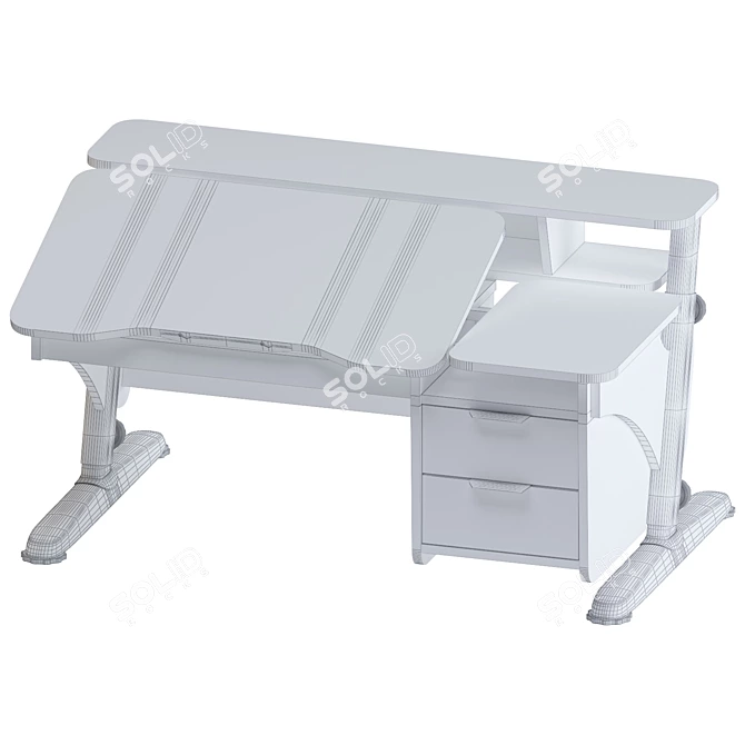 Ergonomic Desk with Drawer Pondi 3D model image 3