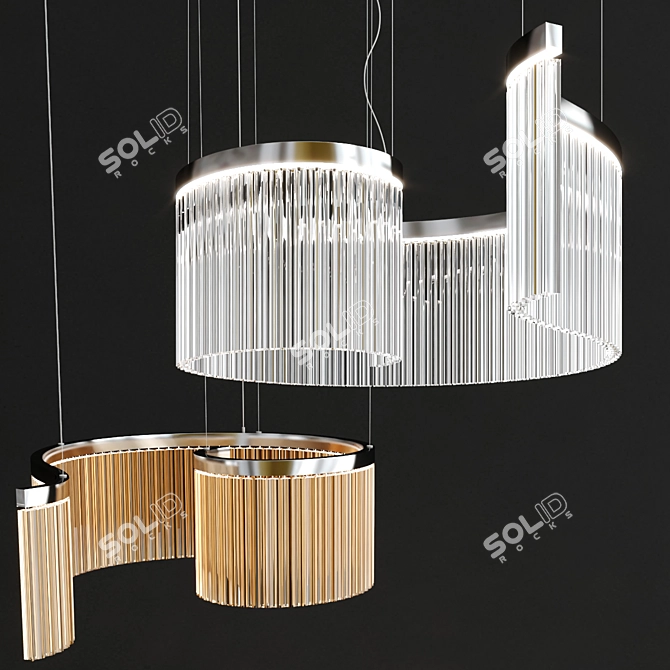 Elegant Carmen Suspension Light 3D model image 2