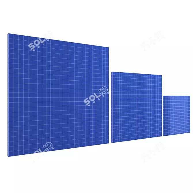 Kubi Set: Decorative Mirrored Panels 3D model image 3