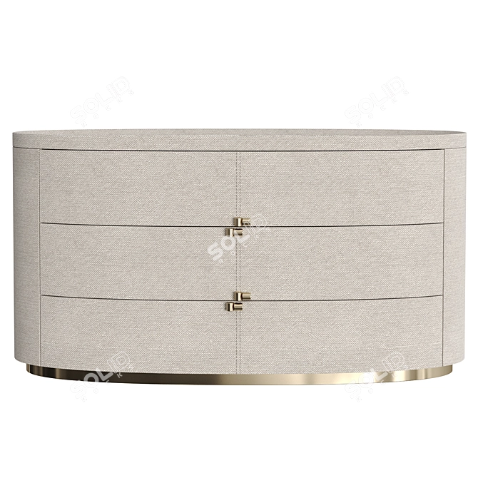 MIRA Collection Fabric-Metal Marble Dresser 3D model image 2