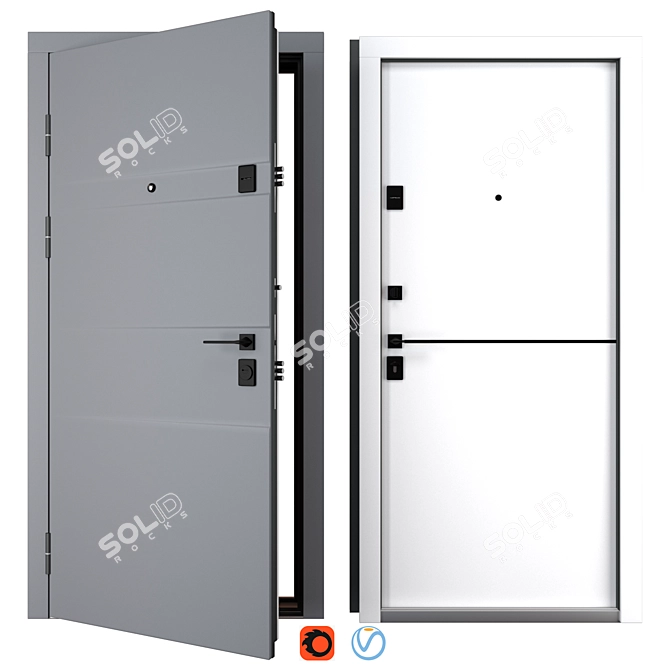 Moderna Metal Entrance Door Kit 3D model image 1