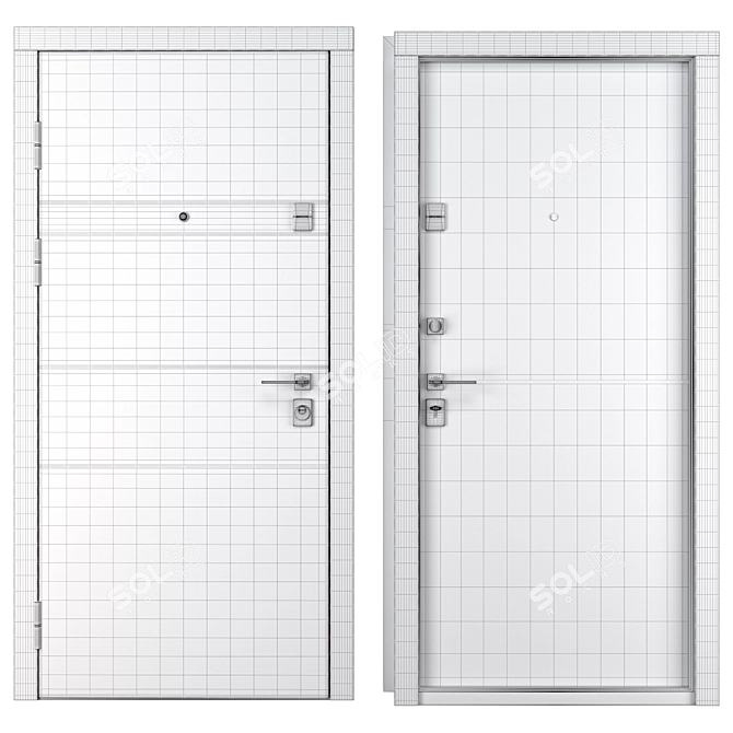 Moderna Metal Entrance Door Kit 3D model image 4