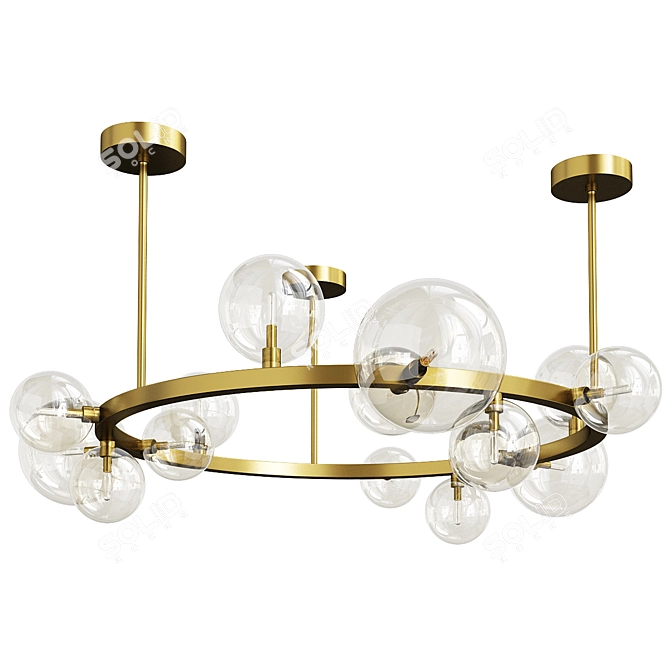 Elegant Gold Ceiling Fixture 3D model image 1
