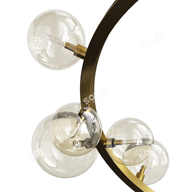 Elegant Gold Ceiling Fixture 3D model image 2