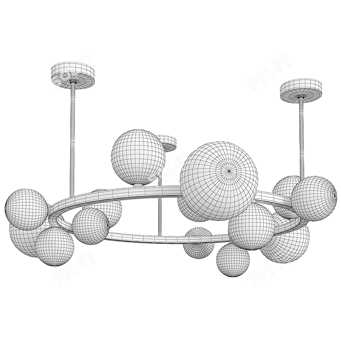 Elegant Gold Ceiling Fixture 3D model image 3