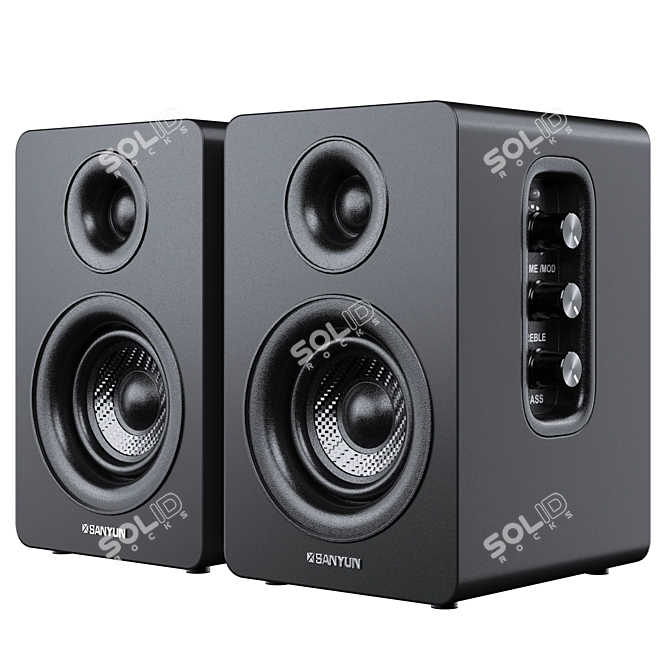 Sanyun SW208 Bluetooth Bookshelf Speakers 3D model image 1