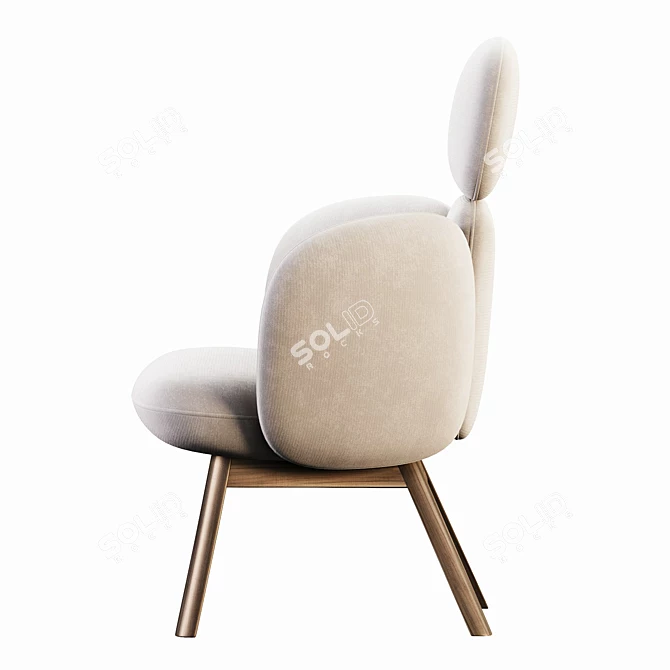 Modern Curved Bras Armchair Design 3D model image 4