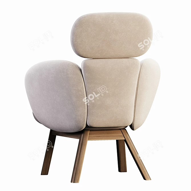 Modern Curved Bras Armchair Design 3D model image 5