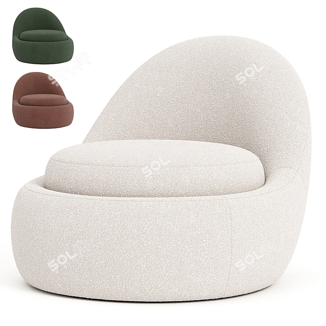 Elegant Babette Armchair Design 3D model image 1
