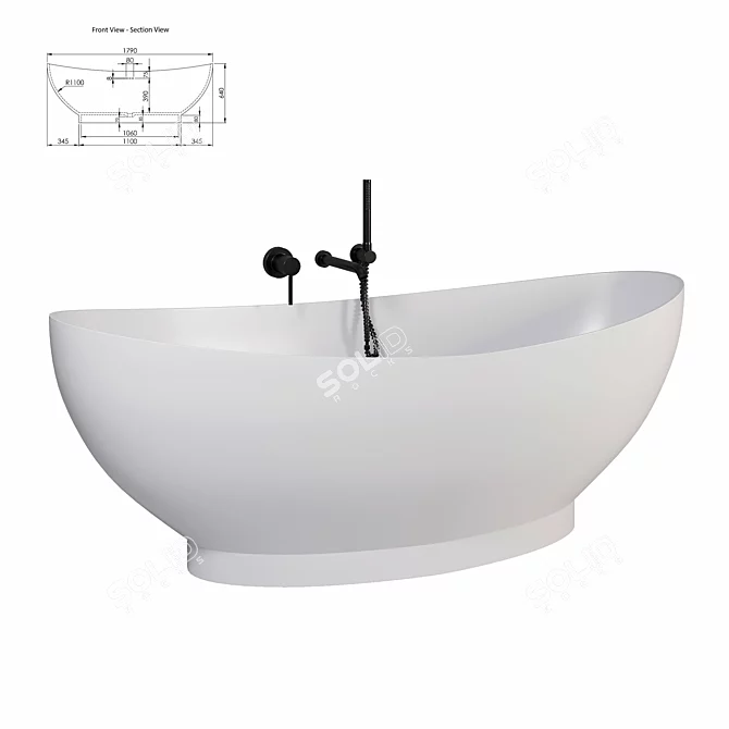 Luxury Oasis Bath Design Synergy 3D model image 2