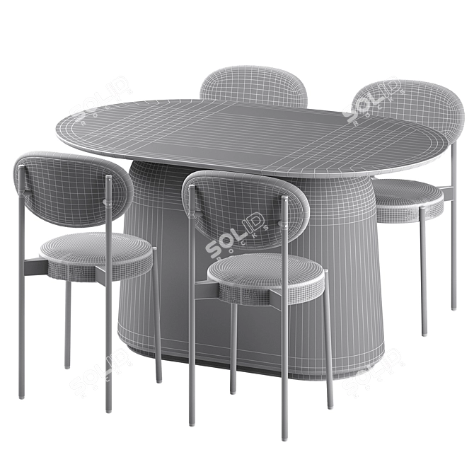 Stylish Casper UNIKA Table & 430 Chair 3D model image 4