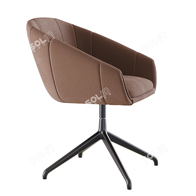 Sleek Luna Swivel Chair 3D 3D model image 2