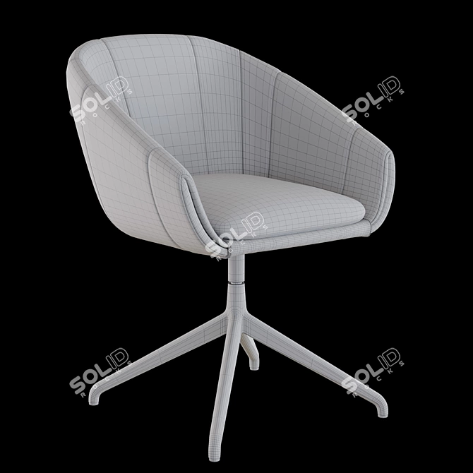 Sleek Luna Swivel Chair 3D 3D model image 5