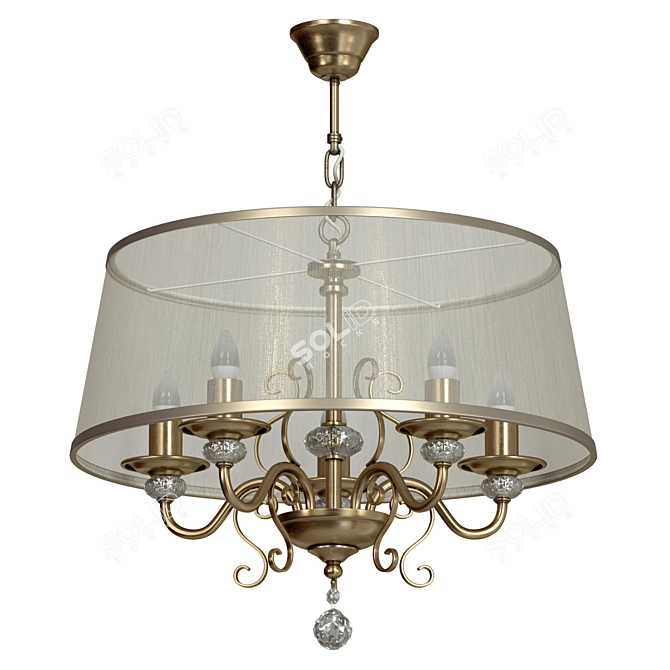 Freya Classic Style Chandelier - FR2405-PL-05C-BZ 3D model image 1