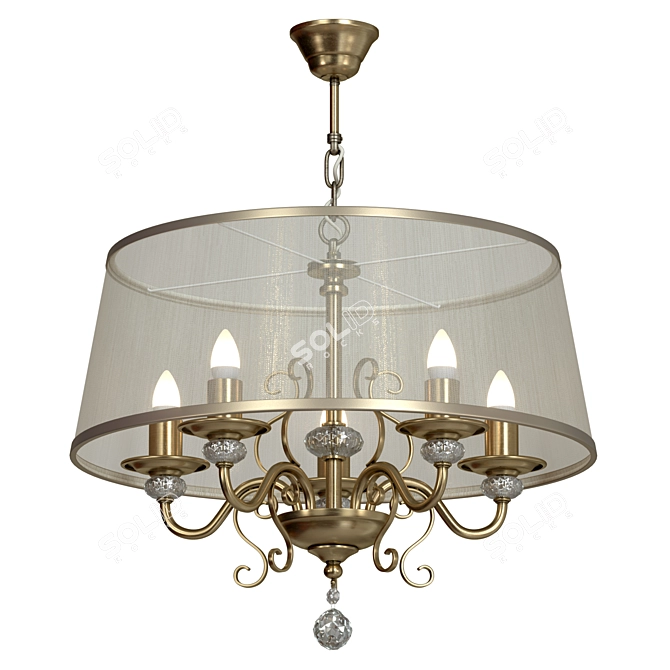 Freya Classic Style Chandelier - FR2405-PL-05C-BZ 3D model image 2