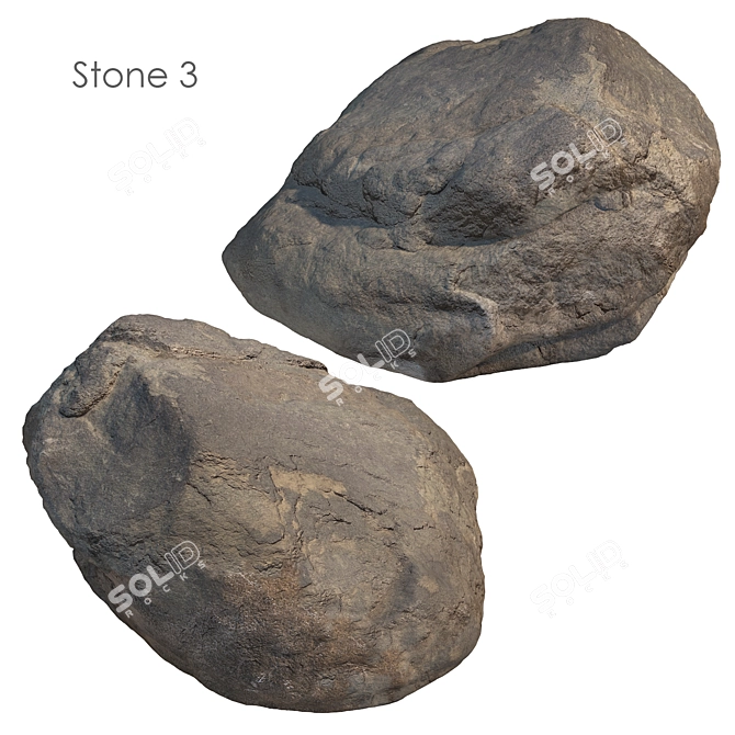 Landscaping Stone Set 3D model image 4