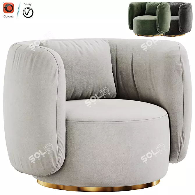 Elegant Arbor Armchair 3D Model 3D model image 1