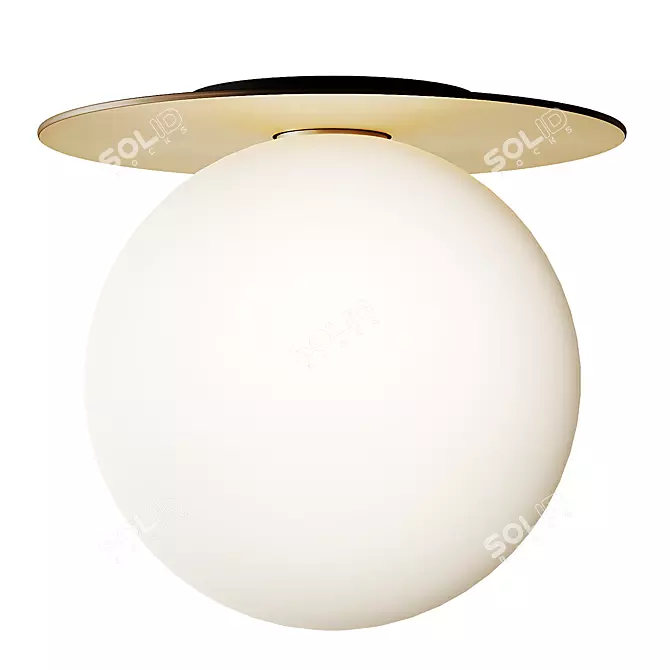 Modern Circular Flush Mount Light 3D model image 1