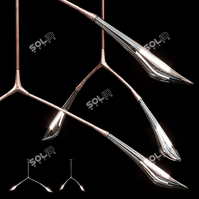 Maple Brass Pendant by Yabu Pushelberd 3D model image 1