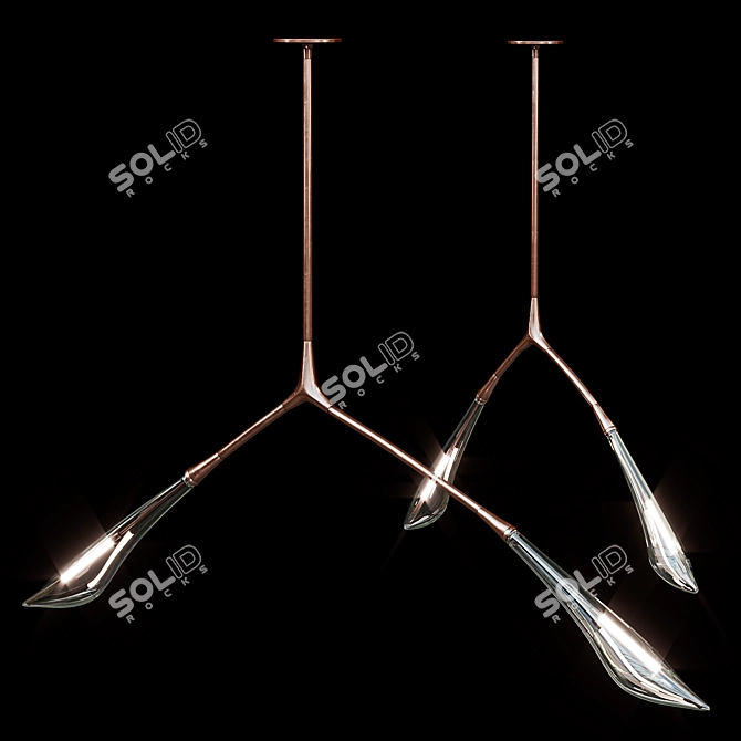 Maple Brass Pendant by Yabu Pushelberd 3D model image 3