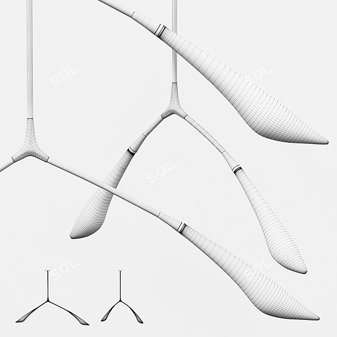 Maple Brass Pendant by Yabu Pushelberd 3D model image 7