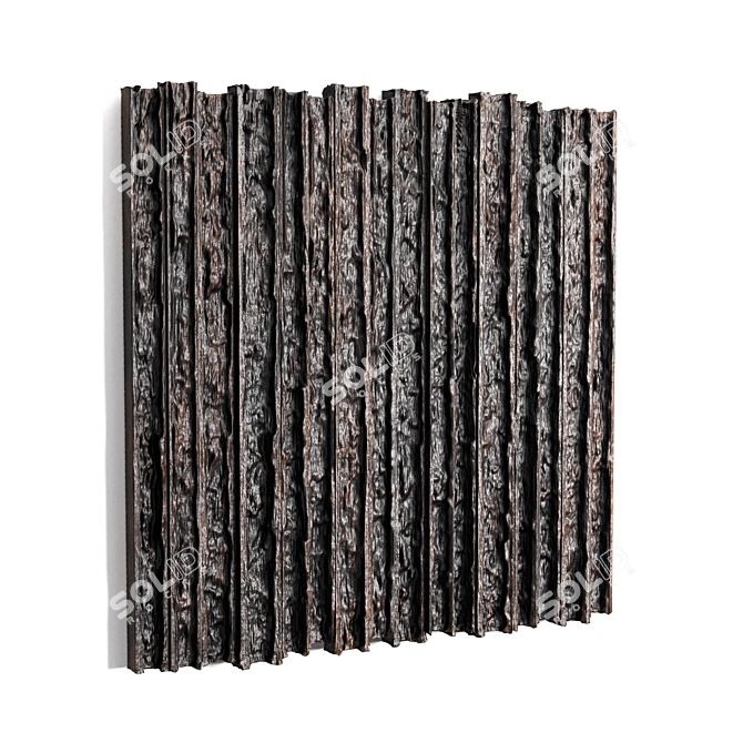 Wooden Japanese Style Wall Art 3D model image 3