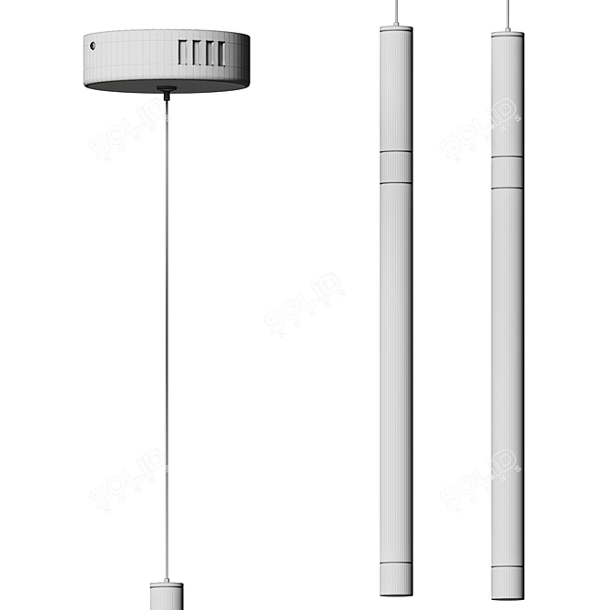 Sleek LED Mini Pendant Light 3D model image 4