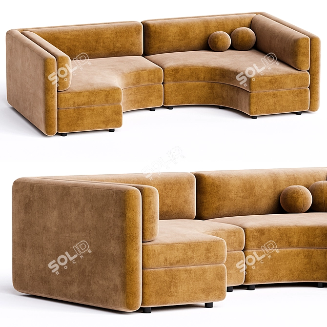 Versatile Modular Virgin Sofa 3D model image 1