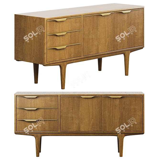Vintage McIntosh Teak 1960's Credenza 3D model image 1