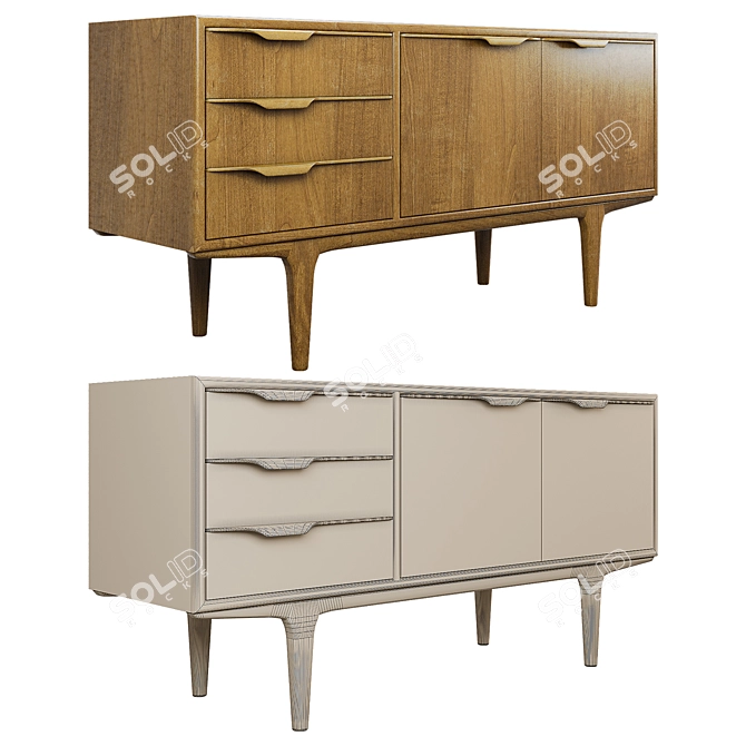 Vintage McIntosh Teak 1960's Credenza 3D model image 2