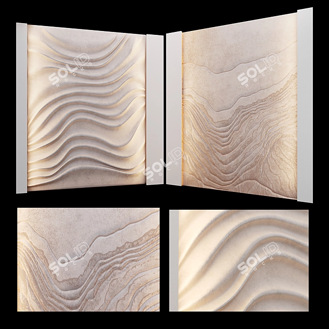 Modern 3D Wall Panel Design 3D model image 1