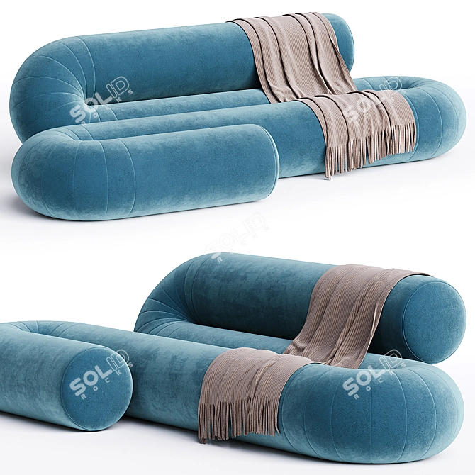 Modern Fabric Sofa by DANTE 3D model image 1