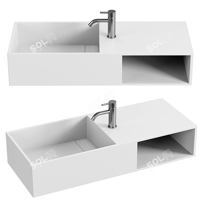 Cosmic Compact Shelf Washbasin 3D model image 1