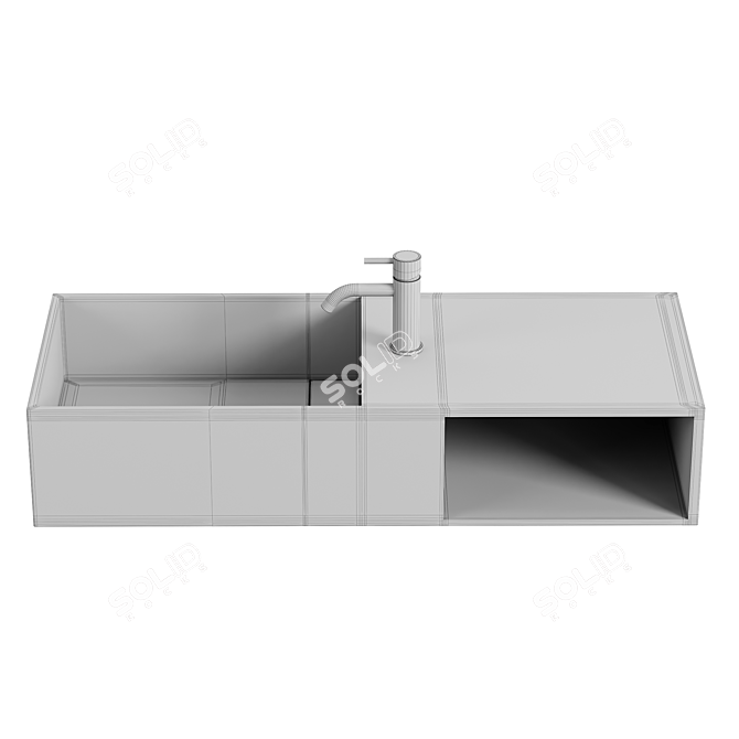 Cosmic Compact Shelf Washbasin 3D model image 2