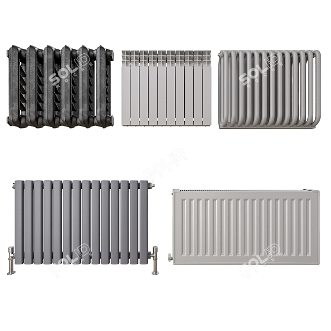 Radiators Set Bundle 3D model image 1